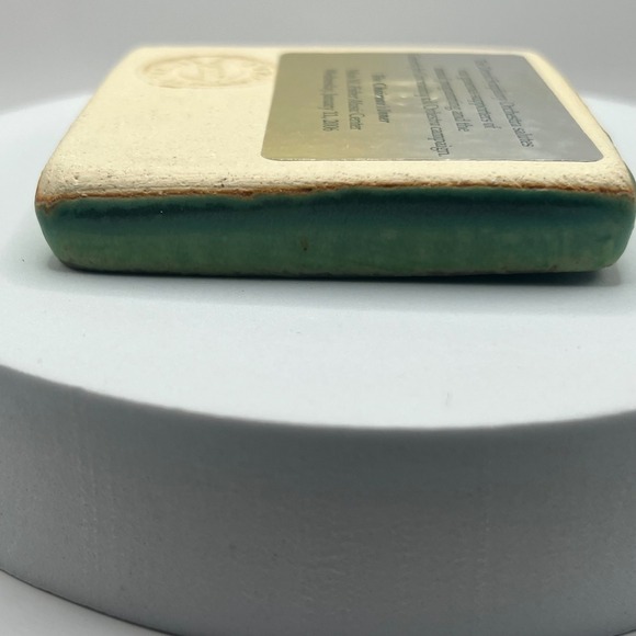 Pewabic Pottery Detroit Skyline Green Tile DSO 06 Chairmans Dinner Commemorative - Picture 3 of 8